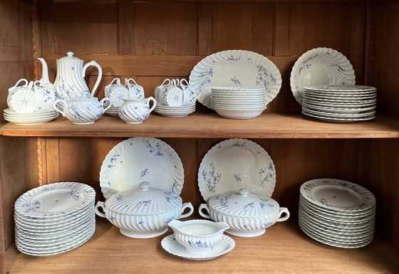 Servizio da tavola e caffè in porcellana Haviland Limoges per 12, Stoviglie, Blu (foto 11 di 11)
