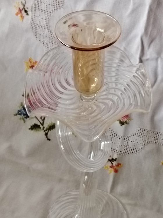 Image 1 of la murrina Murano kandelaar vintage, mondgeblazen, uniek stuk