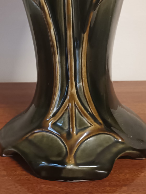 Image 1 of Antique Art Nouveau vase with floral motif