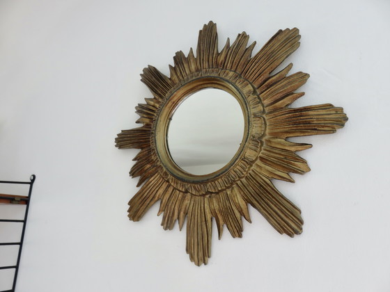 Image 1 of Miroir Soleil Résine Dorée, Italy, 1960-1970