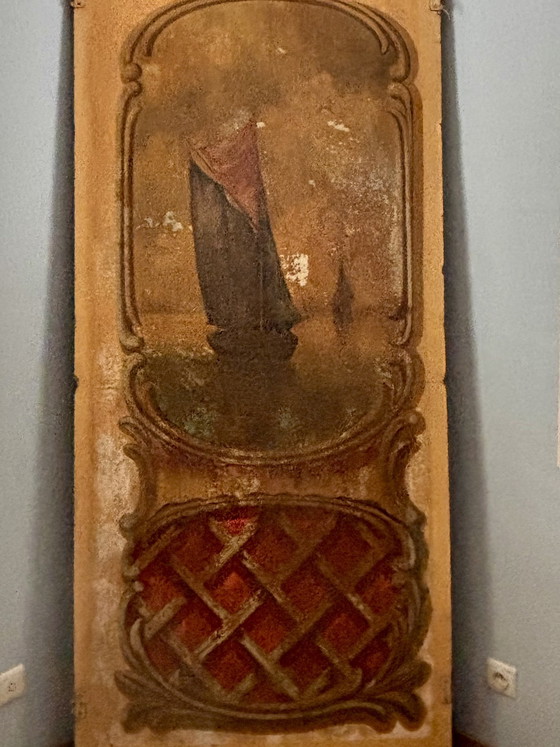 Image 1 of Unique and authentic hand-painted fairground panel from circa 1930