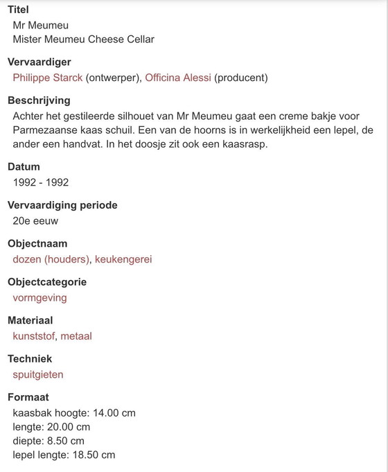 Image 1 of Alessi Philippe Starck Mr. Meumeu kaasrasp