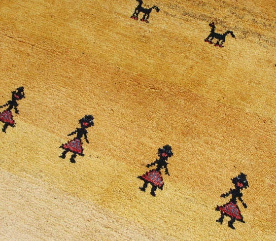 Image 1 of Original Perserteppich Gabbeh Ghashghai Orientteppich 172 cm x 96 cm Alt Natur