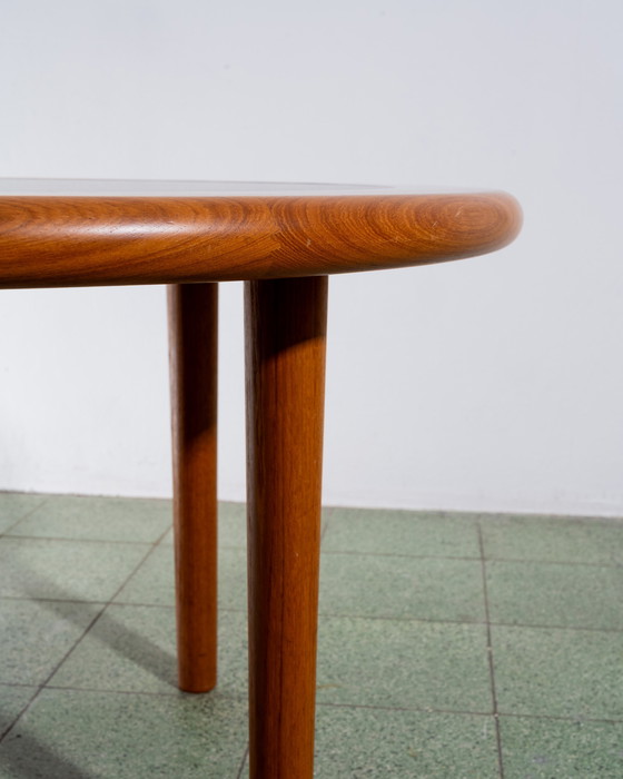 Image 1 of Round teak coffee table with stoneware top