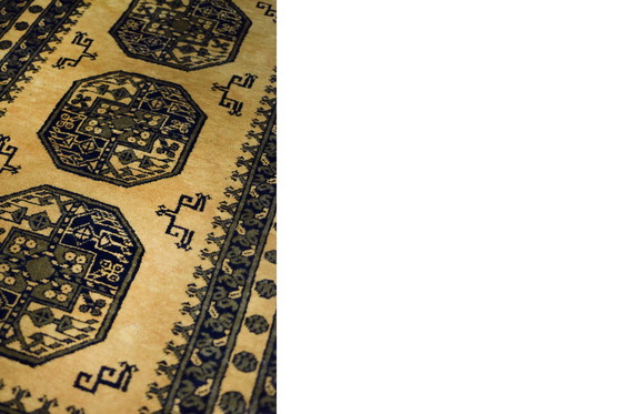 Image 1 of Handgewebter orientalischer afghanischer Gold-Ersari-Teppich, 1930er Jahre