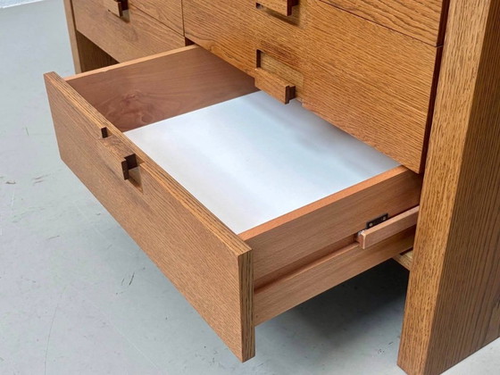 Mid-century oak sideboard in brutalist style, 1960s – Wood (photo 4 of 12)