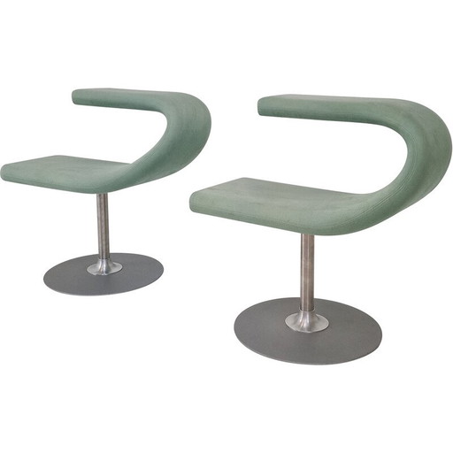Coppia di poltrone girevoli vintage Bla station Innovation C di Fredrik Mattson, Svezia