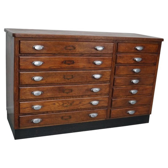 Image 1 of Armoire de mercerie vintage en chêne français, années 1950