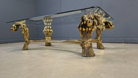 Image 1 of Table basse tulipe en laiton vintage, années 1970