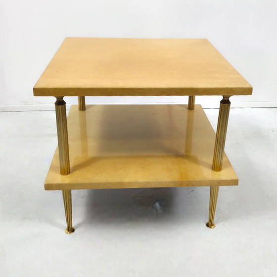 Image 1 of Conjunto de 2 mesas auxiliares Aldo Tura, diseño italiano de mediados de siglo, años 60.