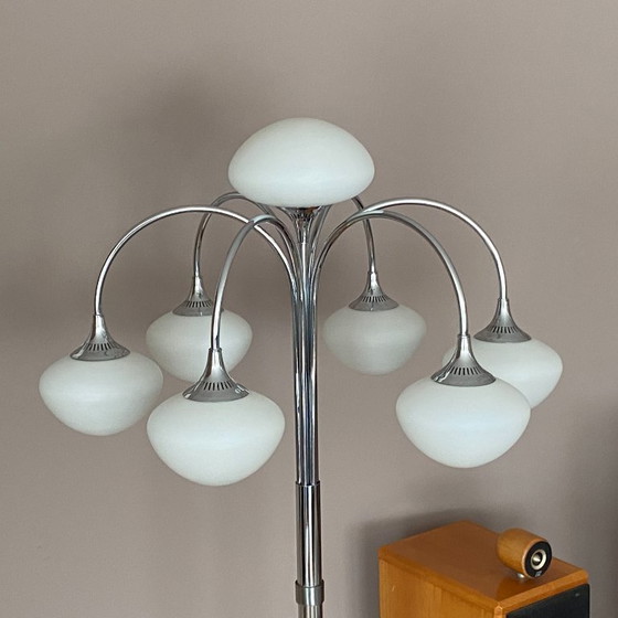 Image 1 of Sciolari Waterfall vloerlamp. 1970. Ruimtevaarttijdperk.