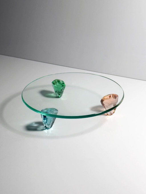 Postmodern Murano bowl, plate, platter, 90s glass, Memphis Milano