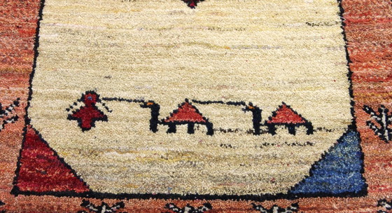 Image 1 of Original Perserteppich Gabbeh Ghashghai Orientteppich 107 cm x 78 cm Alt Natur