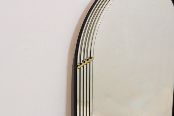 Specchio ad arco stratificato con dettagli in ottone di Deknudt Belgium (foto 4 di 10)