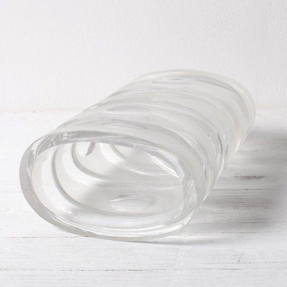 Image 1 of Mid-Century Iced Crystal Glass Vase: Peill & Putzler, Germany, 1960s