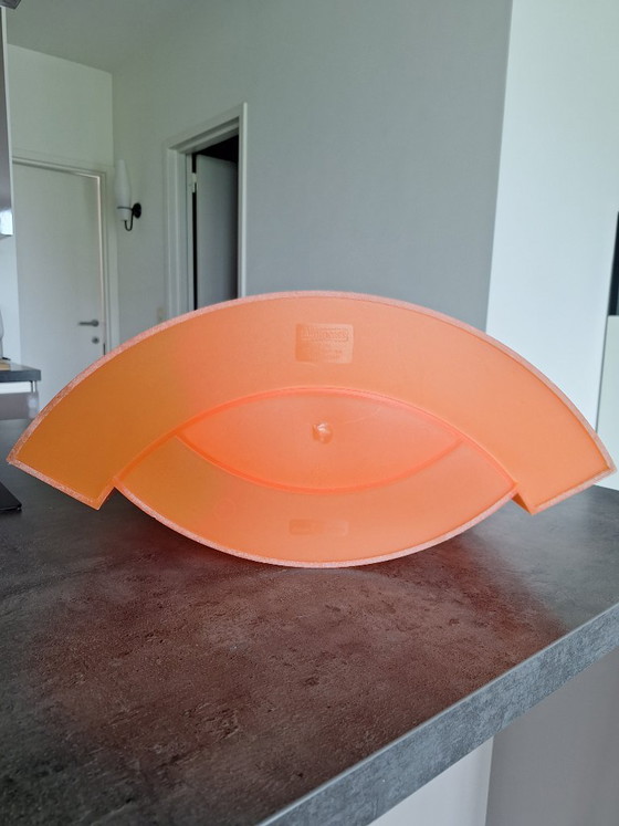 1991 Wave Magazine Rack - Design by Maier-Aichen for Authentics (Italy), Plastic, Orange, Modern (photo 10 of 10)