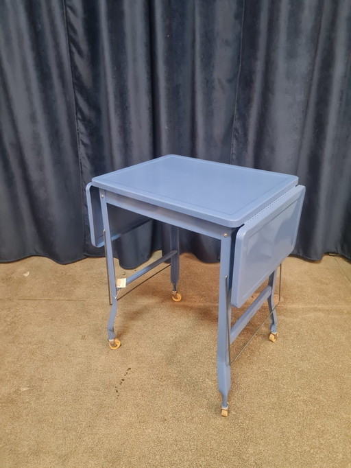 Mid-Century Modern Folding Metal Kitchen Table 
