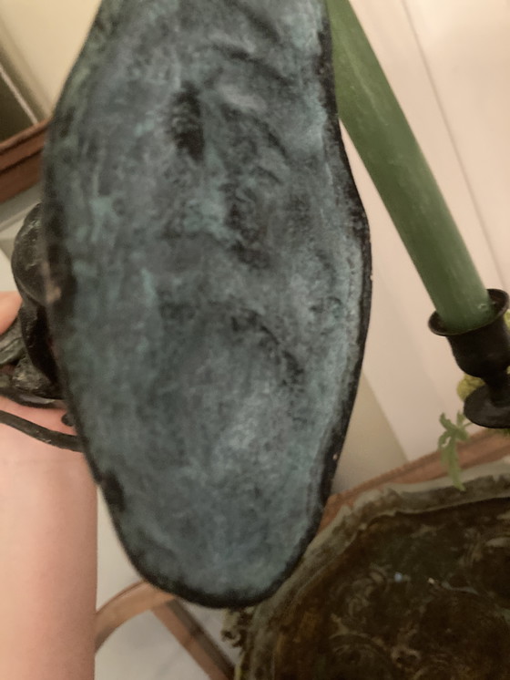 Image 1 of Vintage bronze candle holders, collectible frogs