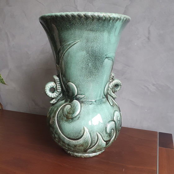 Image 1 of Vintage Mint Green Jasba Germany Vase From The Sixties