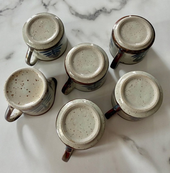 Tasses et pot à lait grès émaillé motif floral vintage, Grès de France, Vaisselle, Céramique, Beige, Rustic (photo 8 sur 8)