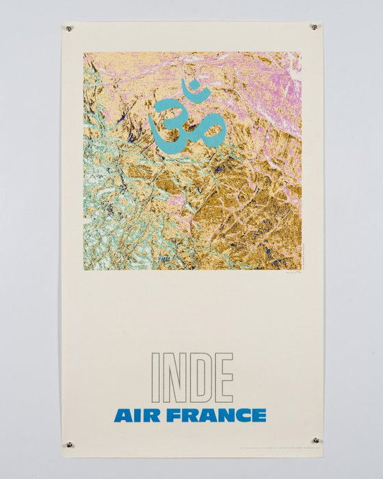 Air France Inde – Affiche de voyage vintage originale de 1971 par Raymond Pagès – Style moderne du milieu du (photo 3 of 8)
