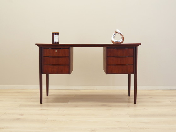 Image 1 of Teakholz-Schreibtisch, Dänisches Design, 1970er Jahre, Produktion: Dänemark