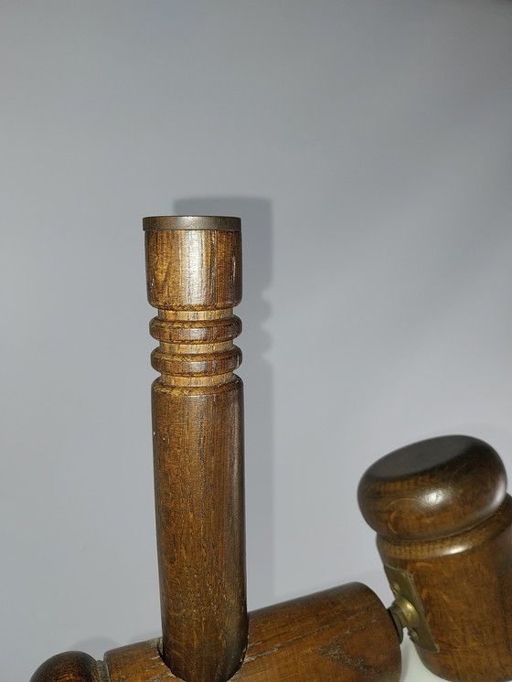 Image 1 of 1 x Steïnhauer Dubbele Houten Vloerlamp años 70