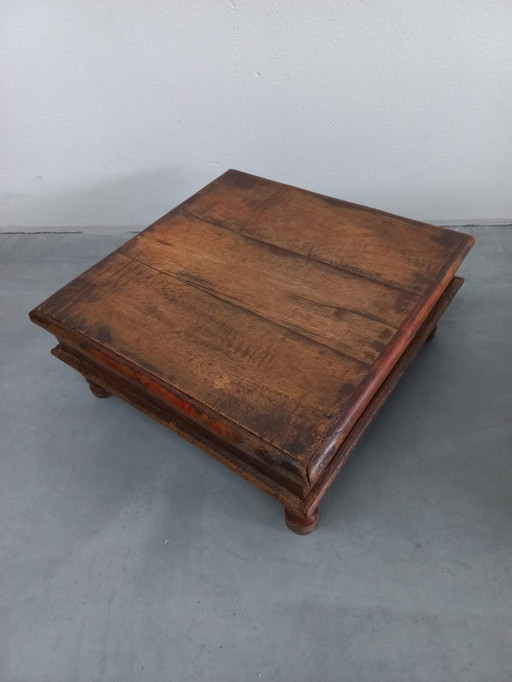 Vintage Bajot indio bajo estilo bandeja mesa auxiliar