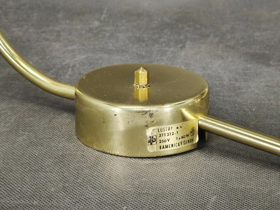 Image 1 of Paar Opalglas-Wandlampen aus Messing von Kamenický Šenov, 1970er Jahre