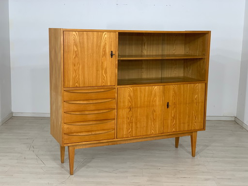 Mid - Century hellerau highboard cabinet display cabinet living room cabinet vintage