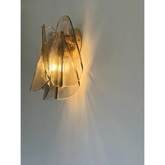 Image 1 of Modern Art Glass “Rondini” Wall Sconces in Smoked Fumè Murano Style