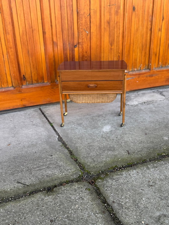 Modern Danish Teak and Wicker Storage Trolley, 1960s – Bar carts (photo 2 of 7)