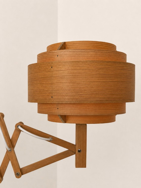 Image 1 of Lampada da parete vintage, doghe di pino, Hans Agne Jakobsson, Svezia, 1970