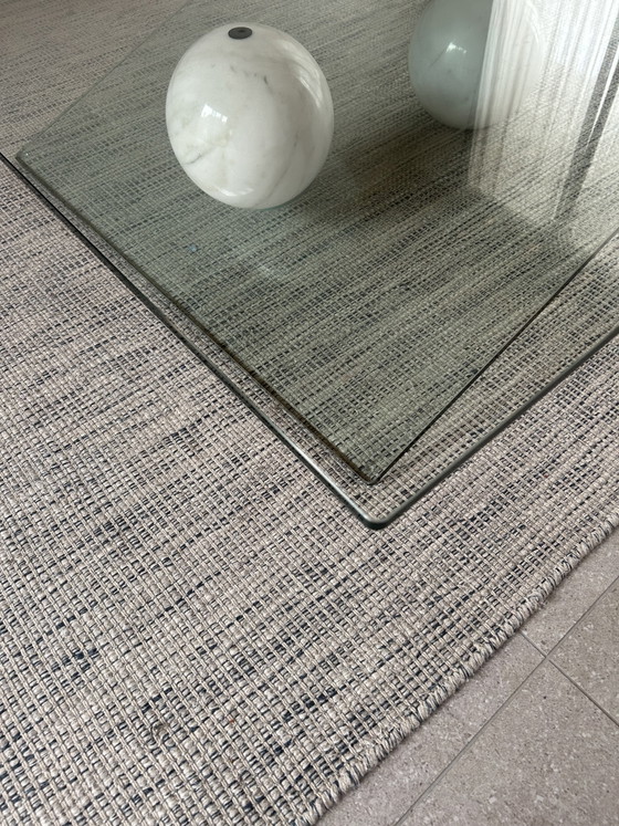 Image 1 of Maurice Barilone - Vintage design salontafel - glas en marmer, Italië jaren ’70, toegeschreven aan Roche Bobois