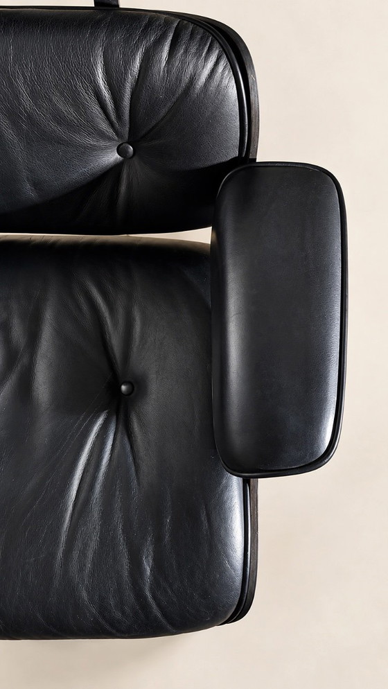 Lounge stoel Eames VITRA Model 670 & 671 – Verstelbare relaxstoel, Leer, Hout (photo 9 of 14)