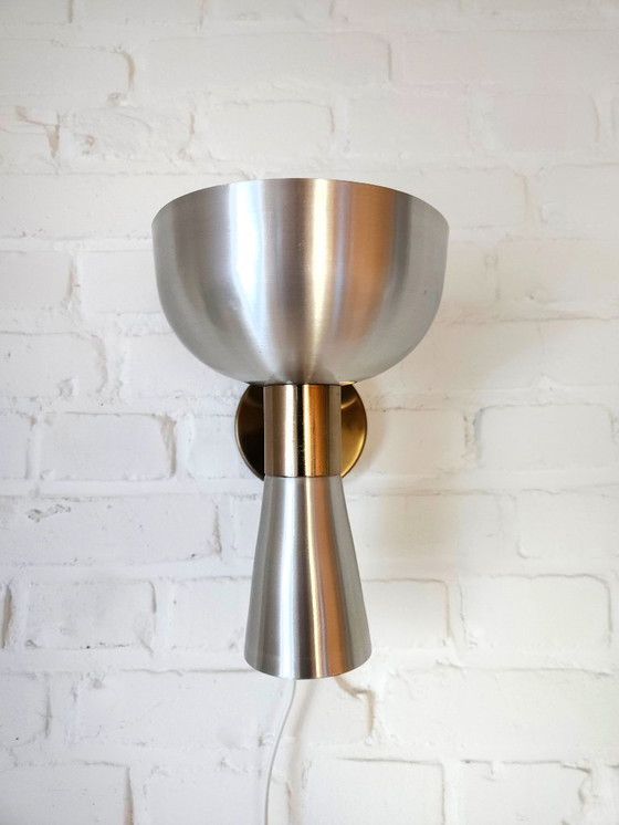 Image 1 of Lampada da parete Herda Diabolo, vintage in alluminio stile spaziale con lampada color bronzo