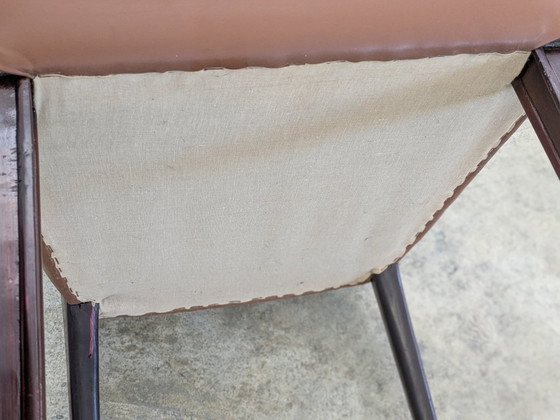 Image 1 of Chair - Wood, Leather - Set of Eight Art Deco Chairs