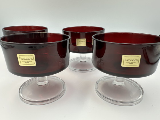 Image 1 of Luminarc 4 x Coupe in vetro anni '70