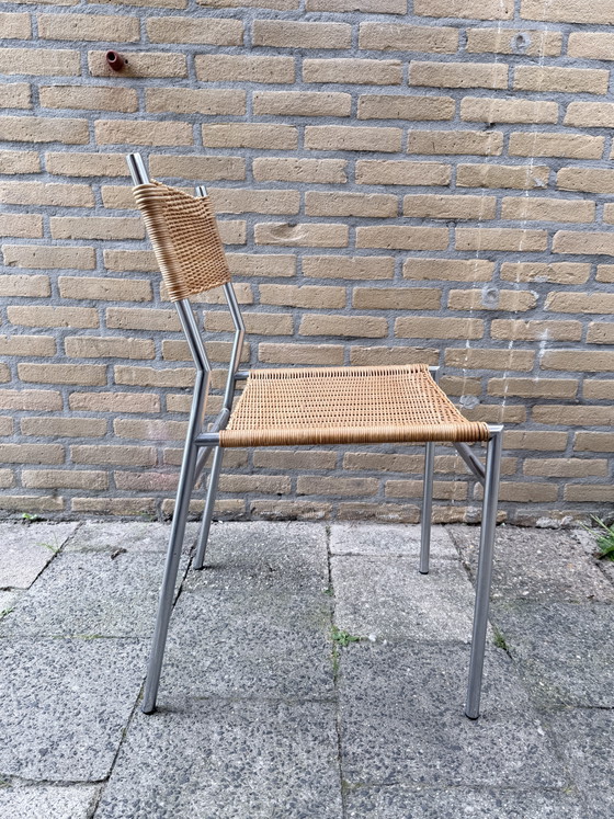 Martin Visser SE 05 | Vintage Design Stoel | Restauratieproject – Spectrum, Eetkamerstoelen, Chrome, Wicker (photo 3 of 10)