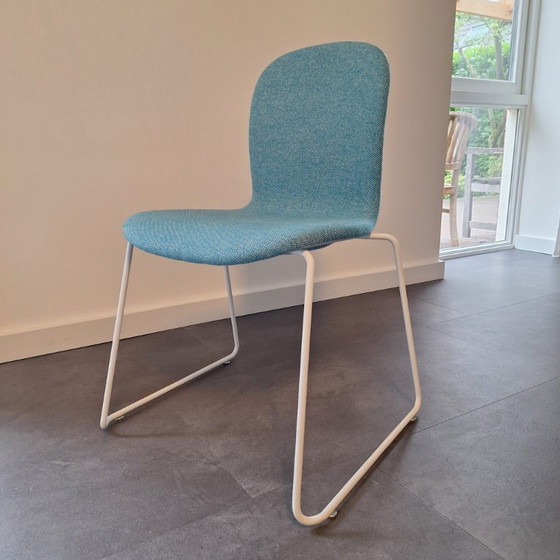 Image 1 of 8x sillas cappelinni tate tela azul/blanco mixto