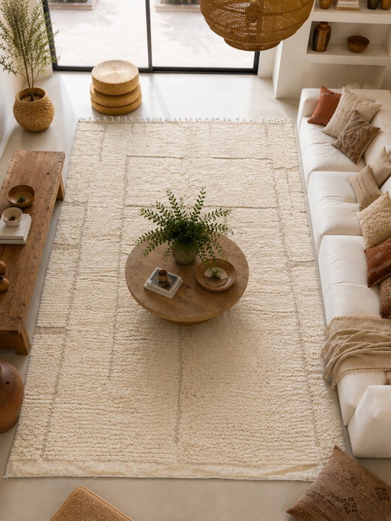Marokkaans Berber Vloerkleed ecru wol – Handgemaakt – 161 × 258 cm – Vloerkleden en tapijten, Wool (photo 4 of 5)