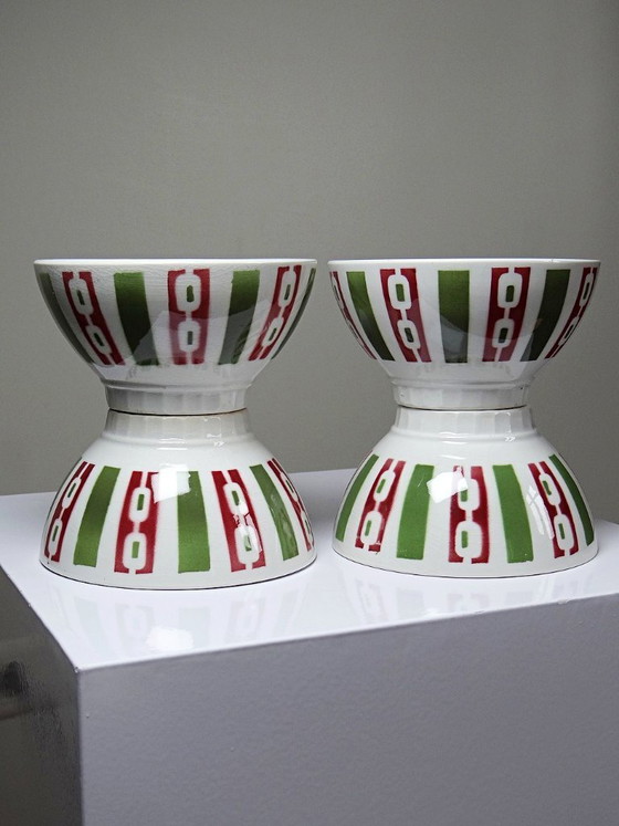 Image 1 of 4 caffettiere in terracotta di Badonviller con decorazioni Art Déco, vintage anni '40-'50