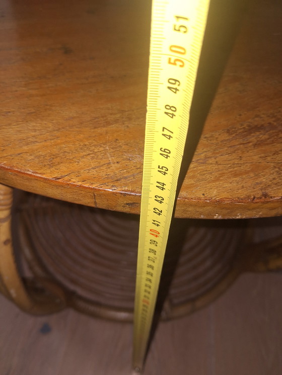 Image 1 of Mesa de centro única de ratán y bambú de la década de 1950