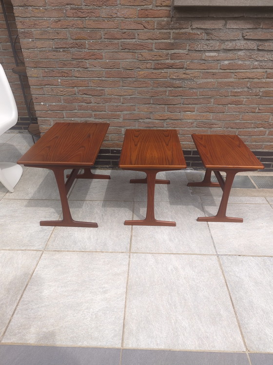 Image 1 of Tables gigognes vintage en teck Kai Kristiansen, modèle VM143, des années 1960
