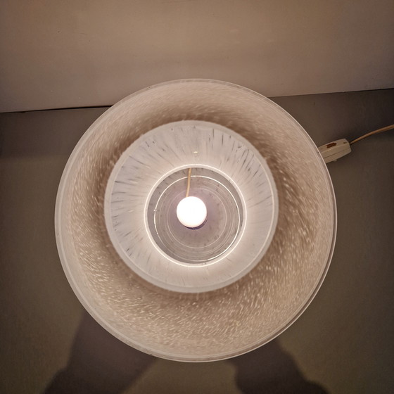 Image 1 of Lampada da tavolo vintage bianca di Glashutte Limburg, lampada a fungo