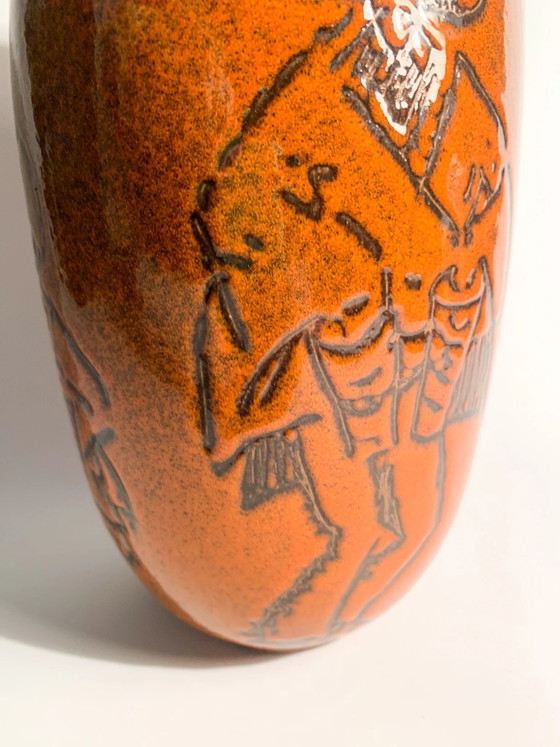 Jarrón de cerámica naranja Arcore con detalle decorativo de los años 80 – Jarrones (photo 4 of 10)