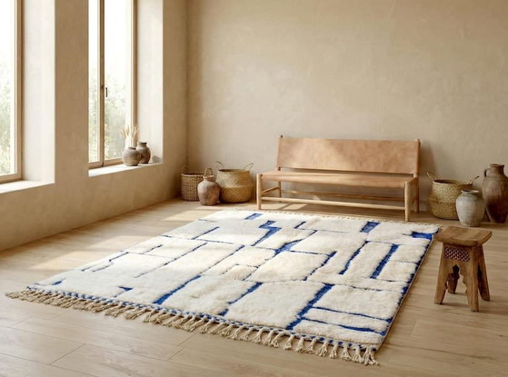 Image 1 of Handmade pure wool rug, traditional craftsmanship, 2/3 m