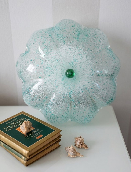 Image 1 of Murano Sylcom Floral Graniglia Groene Plafond-/Wandlamp Handgemaakt - Nieuw