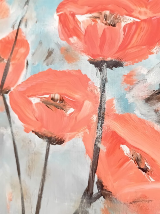 Image 1 of 2 Tafeln Blumengemälde