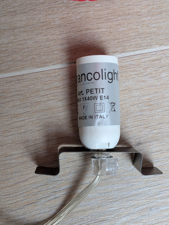 Image 1 of Vintage Francolight 'Petit' Mushroom Lamp - Italian Design - Space Age - 1970s - Red Plastic